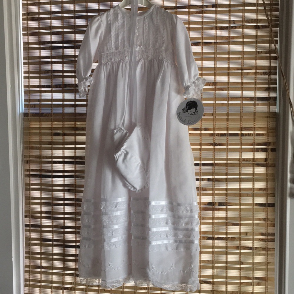 6 mos. Baptism/Christening Gown w/Bonnet